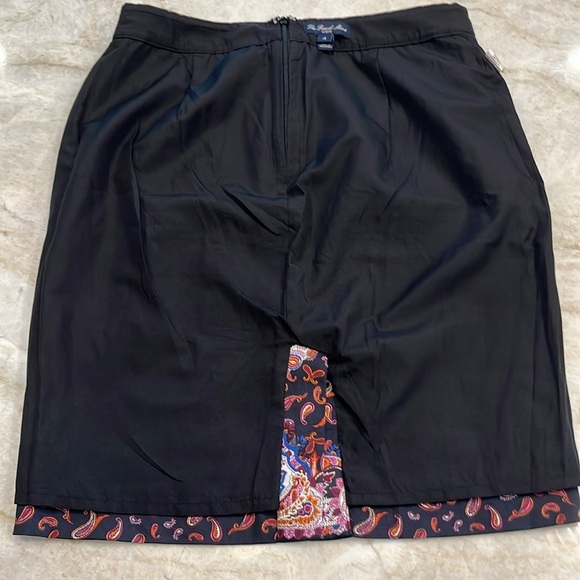 J Crew | No‎ 2 Pencil Skirt | Black/Purple/Pink Paisley Cotton | Size 4 - Picture 9 of 12